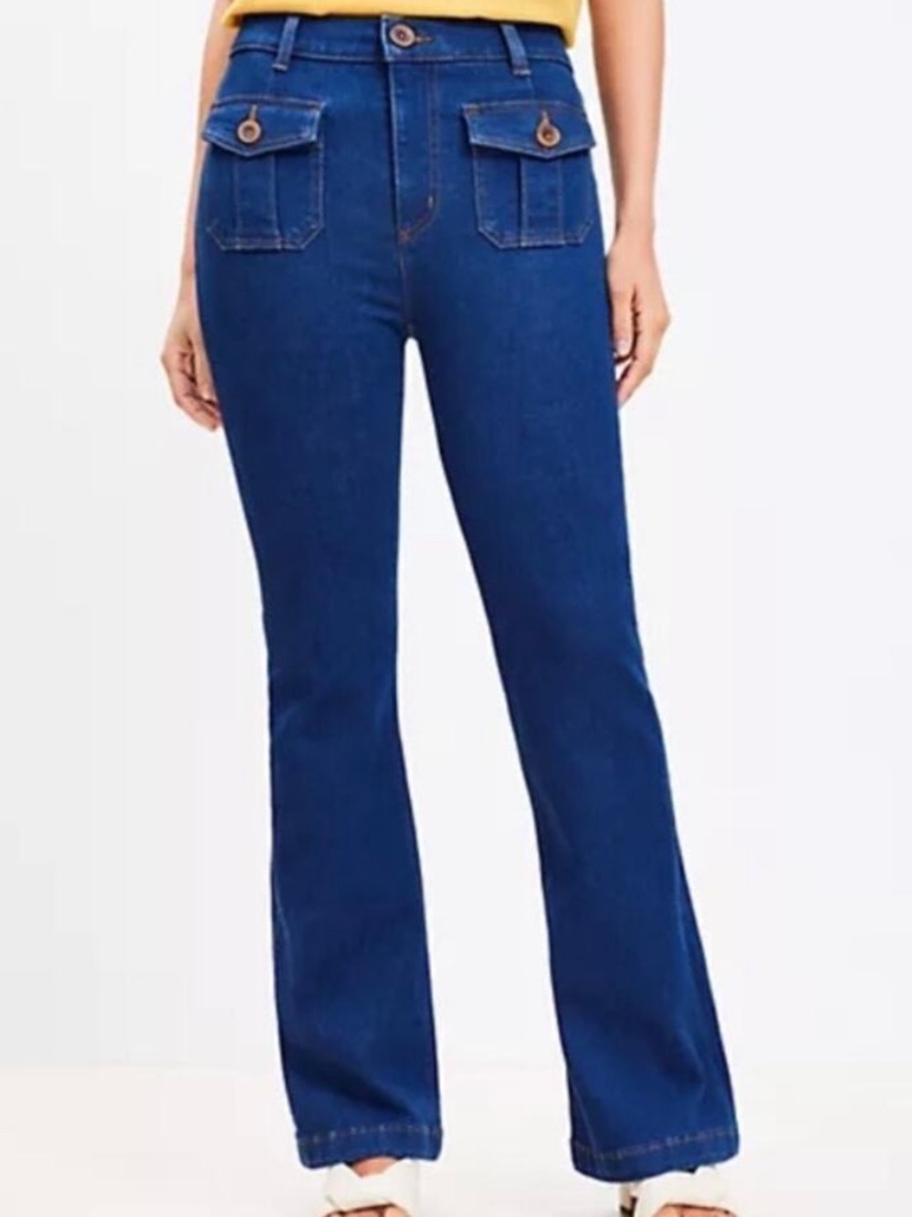 Loft Curvy Slim Flare Jeans high rise 34